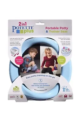 £14 • Buy Potette Plus Portable Potty & 3 Liners - Blue & Navy