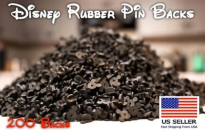 Disney's Rubber Pin Backs Pack Of 200 Mickey Mouse Backs Pin Backs - Usa Seller! • $15.99