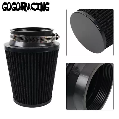 3  76mm High Flow Inlet Cold Air Intake Cone Replacement Dry Air Filter Black • $12.08