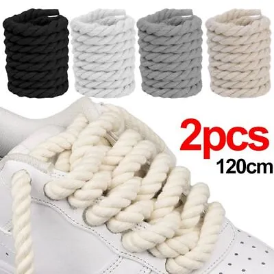 2PCS 10Colors Solid Color Laces Round Weaving Twisted Rope  Women Men Sneakers • $8.39