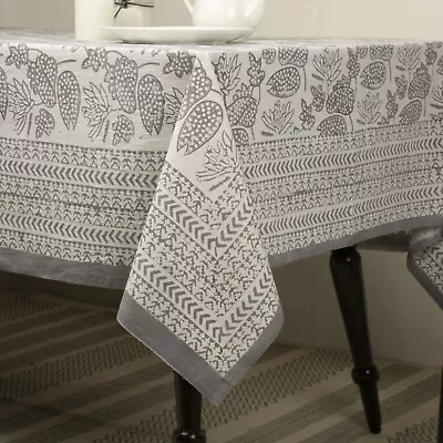 Indian Hand Block Printed Rectangle Table Cloth Dining Table Cover Runner & Mat  • $87.99