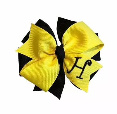 Yellow And Black Monogram Hair Bow • $7