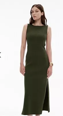 Witchery Khaki Olive Ivy Green Dress Size XS 8 10 Knit Column Maxi BNWT Textured • $190