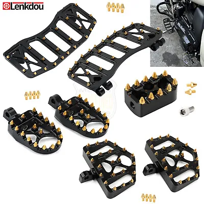 CNC Foot Pegs Floorboards MX Style Pedals For Harley Touring Road Glide Softail  • $32.69