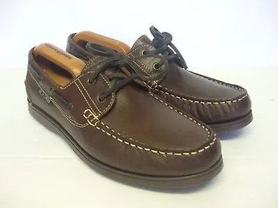 £19.95 • Buy Yachtsman By Seafarer Deck Boat Brown Leather Shoes Size UK 8 Worn Once