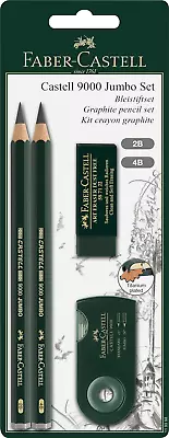 9000 Jumbo Graphite Pencil Set - 2 Graphite Sketch Pencils (2B 4B) Double Hole • $25.68