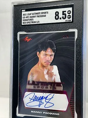 2021 Leaf Ultimate Sports Red Manny Pacquiao # 1/4 Auto Autograph 🥊 🇵🇭 • $399