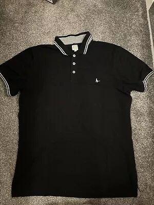 Jack Wills Polo Shirt Black And White - Medium • £10