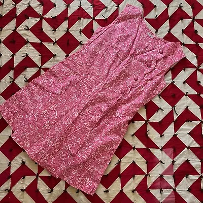 Vintage Shaker Square Pink Floral Smock Dress As Is Worn Flaws 50s 60s • $10