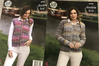 King Cole Knitting Patterns Ladies Dk. Cardigan 4799 • £3.99