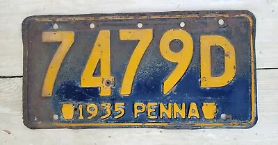 Vintage 1935 PENNSYLVANIA PA License Plate Sign Tag 7479D Automobile Car Truck  • $39.95