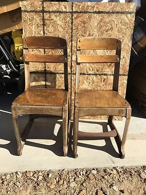 Pair Mid Century Vintage Wood American Seating Co Envoy Child School Desk Chair • $79.95
