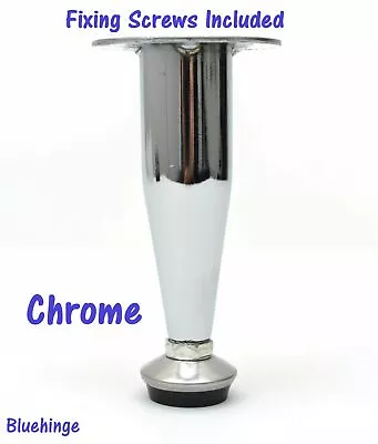 Chrome Feet Plinth Legs Sofa Beds Cupboard Cabinets Furniture Adjustable 95 Mm • £1.19