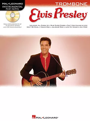 Elvis Presley Trombone Solo Sheet Music 15 Pop Rock Songs Play-Along Book CD • $12.99
