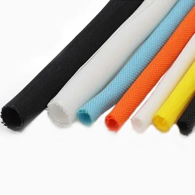 Braided Split Cable Wire Sleeve Self-WRAP Wire Harnessing Sheathing Many Colours • £2.18