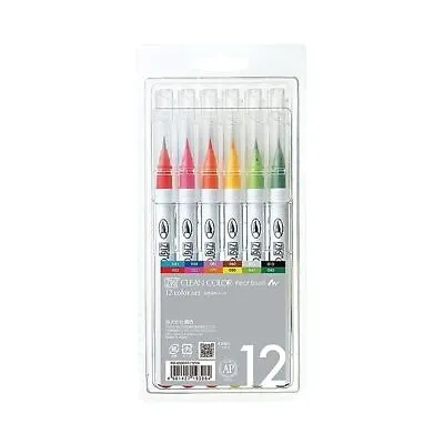 Kuretake RB-6000AT/12VA ZIG Clean Color Real Brush Calligraphy Pen JAPAN Imp FS • £35.08