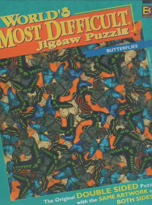 Buffalo Games Worlds Most Difficult Jigsaw Puzzle Butterflies 2-Sided NEW IN BOX • $21.24