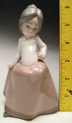 Vintage Vintage Lladro Nao Zaphir Figurine Shy Girl 6  Made In Spain Circa 1980 • $32.49