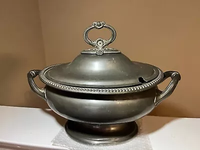 Antique Philip Ashberry And Sons Sheffield Brittania Metal Soup Tureen • $79.95