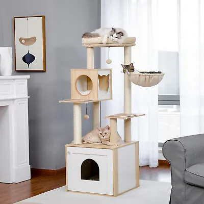 $159.99 • Buy Cat Tree Scratching Post Scratcher Tower Condo House Cat Washroom Litter Box Bed