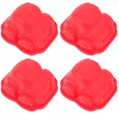  4 Pcs Chocolate Molds Silicone Bread Loaf Pan Car Baking Wedding • £11.19