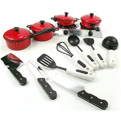 $13.19 • Buy 13 Set Mini Kitchen Cookware Pot Pan Kids Pretend Cook Play Toy Tool Accessories