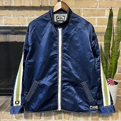 Vintage Quicksilver Blue Nylon Full Zip Racing Jacket Size Small • $19.50