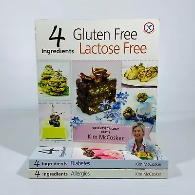 4 Ingredients Trilogy Paperback Cookbooks By Kim McCosker Allergies Diabetes • $28.01