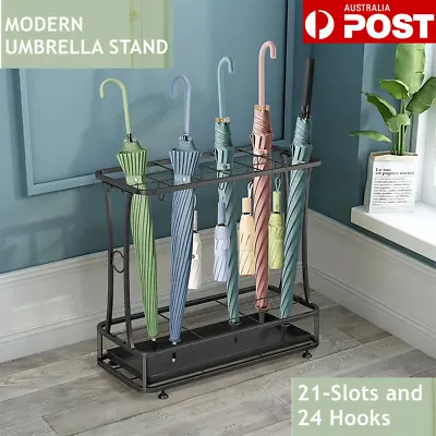 $51.99 • Buy Metal Umbrella Stand Holder Walking Stick Umbrella Home Hotel Storage 24 Hooks