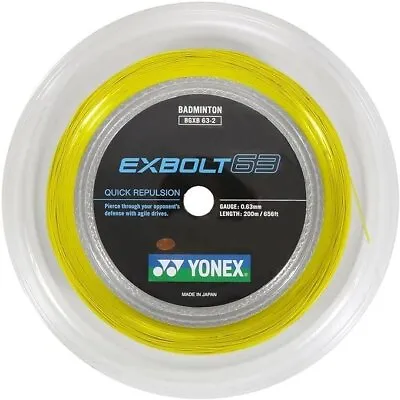 Yonex Exbolt 63 Badminton String  Reel  (Yellow) • $168.99