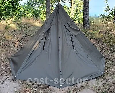 TENT Lavvu 2-Person Shelter Tarp Half Poncho Polish Army Khaki OD Green Size 3 • $170