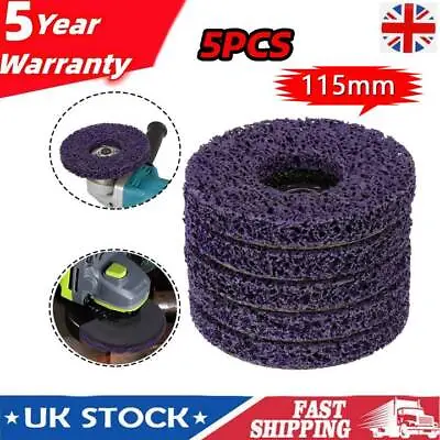 5PCS 115mm 4.5  Poly Strip Disc Abrasive Wheel Paint Rust Removal For Grinder • £13.28