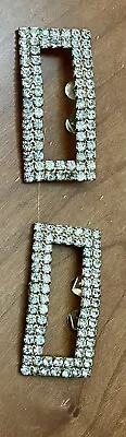 Vintage Rhinestone Gold Tone Shoe Buckles • $19