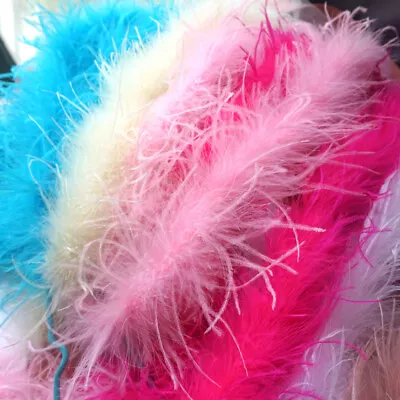 £13.98 • Buy 1.8M Artificial Ostrich Feather Strips Boa Trims Dance Costume Dress DIY Sewing