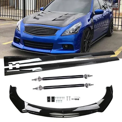 For Infiniti G37 G35 Coupe Front Bumper Lip Spoiler Splitter/Side Skirt/StrutRod • $214.99