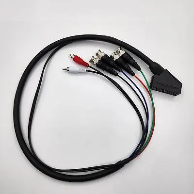 Female RGB Euro SCART To 4 BNC +Audio PVM Sega Genesis Neo Geo Cable √ • £20.51