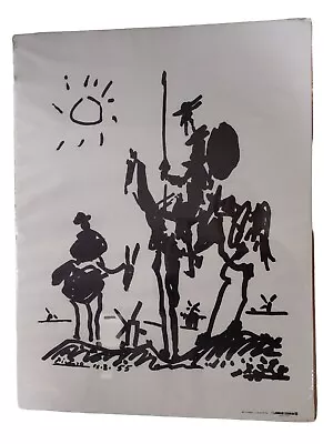  1960s Lambert Studios Picasso Don Quixote Print Canvas 26  X 20  In Cellophane • $45.45