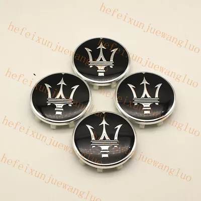 Maserati 60mm Alloy Wheel Hub Centre Caps Set Of 4 Centre Cap Brand New Black • $24.95