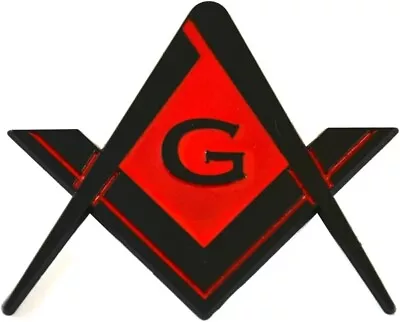 Masonic Emblem Badge Mason Square And Compasses Auto Truck Motorcycle Decal Red • $7.64