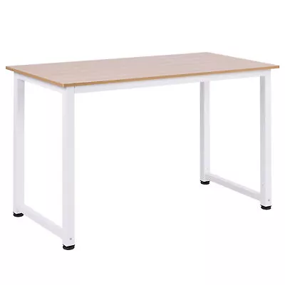 HOMCOM Computer Desk PC Table Writing Workstation W/ White Metal Refurbished • £28.99