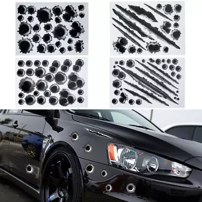 $6.64 • Buy Bullet Holes Stickers Car Funny Prank Fake Bullets Scratch Hole Vinyls Decals