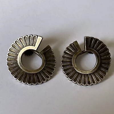 Rare GEORG JENSEN Sterling Silver Spiral Vintage Art Deco Earrings #92 • $265