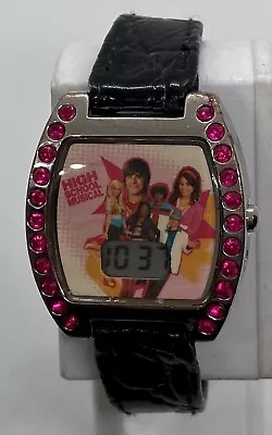 VTG Disney Fab Clicks Watch New Battery High School Musical Black Leather LCD • $9.90