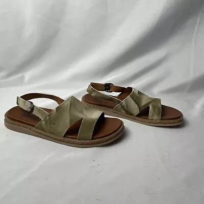 Born Carah Womens Sz 7 Dark Olive Suede Slingback Sandals Shoes NEW • $34.16