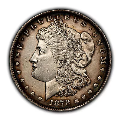 1878 7TF Rev 79 $1 Morgan Silver Dollar - Colorful Toning - AU Dets - SKU-D5066 • $84.55