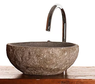 River Rock Natural Stone Granite Wash Basin For Bathroom Or Cloakroom  • £89.99