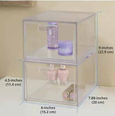 STORi 8812 - 4-1/2  Tall Audrey Stackable Cosmetic Organizer Drawers - Set Of 2 • $19.99