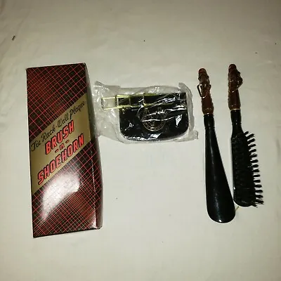 Vintage Horse Brush Shoehorn N Tie Rack In Box 1970's Brechner Exclusive NEW • $5