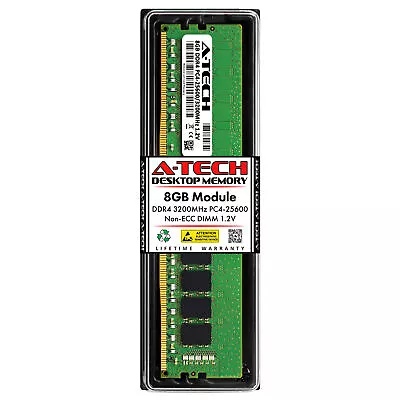 A-Tech 8GB PC4-25600 Desktop DIMM DDR4 3200 MHz Non-ECC 288-Pin Memory RAM 1x 8G • $17.99