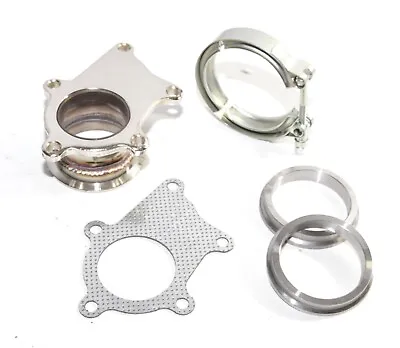 T3/T4 5Bolt To2.5 ID V-Band Flange Steel Adapter +Clamp+2 Flanges+1XGasket COMBO • $45